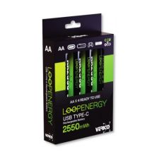 Verico Loopenergy AA USB-C Ladattava Akku 4kpl 1,5V