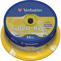 DVD+RW, 1-4x, 4.7 GB/120 min, 25-pack spindel, SERL