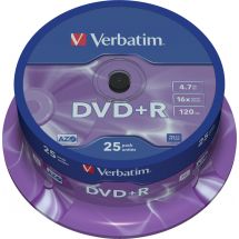 DVD+R, 16x, 4.7 GB/120 min, 25-pack spindel, AZO