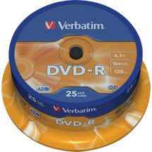 DVD-R, 16x, 4.7 GB/120 min, 25-pack spindel, AZO