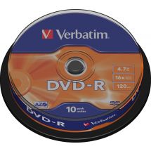 DVD-R, 16x, 4.7 GB/120 min, 10-pack spindel, AZO