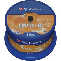 DVD-R, 16x, 4.7 GB/120 min, 50-pack spindel, AZO