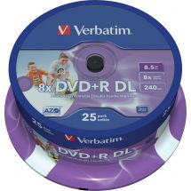 DVD+R DL, 8x, 8.5 GB/240min, 25-pack spindel, AZO, printable