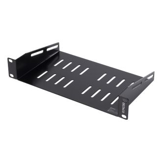 10" kiinteä hylly, 1U, 136mm syvä, musta