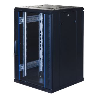 SystemG 19"cabinet 18U 600x600 glass door perated rear 800kg