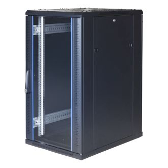 SystemG 19" cabinet 22U 600x800 glass front door metal 800kg