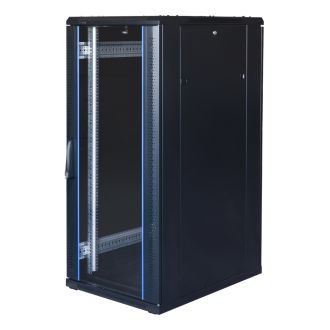 SystemG 19"cabinet 27U 600x800 glass front perated 800kg