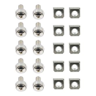 M6 screw set, star, (washers + screws + nuts) 10-pack