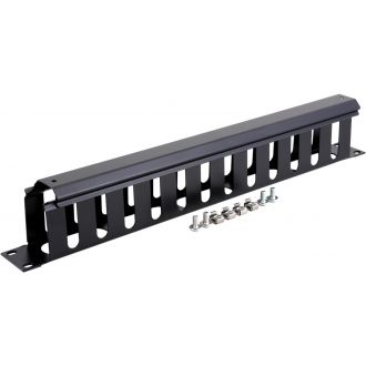 19" cable gland panel with cover plate, 1U, black