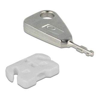 USB Port Blocker, 5 USB locks, 2 keys, white