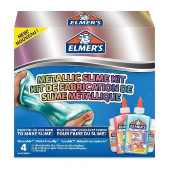 Metallic slime kit, teal/pink