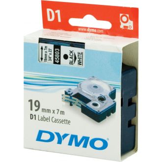 D1, marking tape, 19mm, black text on white tape, 7m