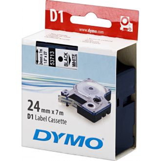 D1, marking tape, 24mm, black text on white tape, 7m