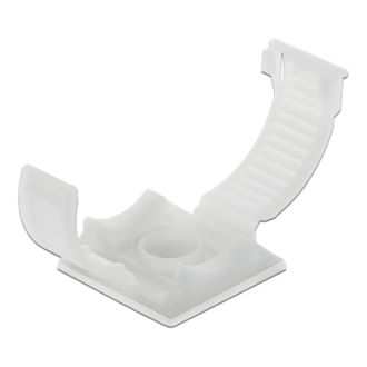 Cable holder w/ locking clip self-adhesive screwable natural