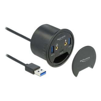 3 Port In-Desk Hub USB 1 x USB Type-C and 2 x USB Type-A +HD