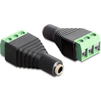 DeLOCK sovitin, 3,5mm stereo na - 3-pin riviliitin, musta