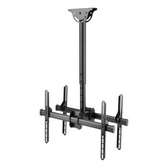 Telescopic ceiling mount for 2x LED/LCD screens, black