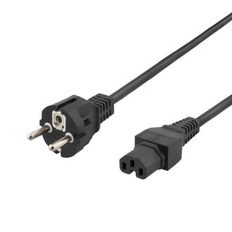 3m earthed device/extension cable, straight IEC 60320 C15