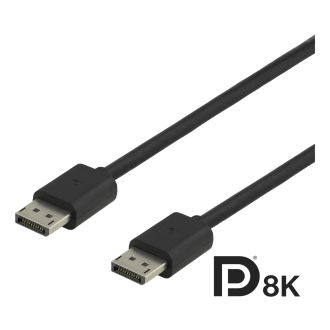 DisplayPort cable, DP 1.4, 7680x4320 at 30Hz, 1m, black