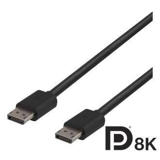 DisplayPort cable, DP 1.4, 7680x4320 at 30Hz, 2m, black