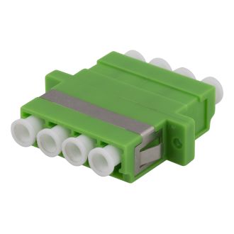 Fiber coupler snap-in, 4xLC-LC, Singlemode, duplex, green