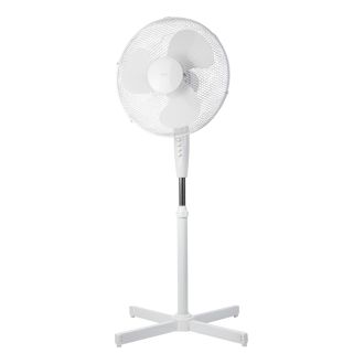 Stand Fan, 410mm, three speed setting, 50W, tiltable, white