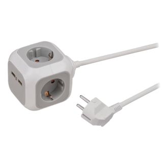 ALEA-Power USB-Charg Socket block 4-wy 1.4m H05VV-F 3G1.5