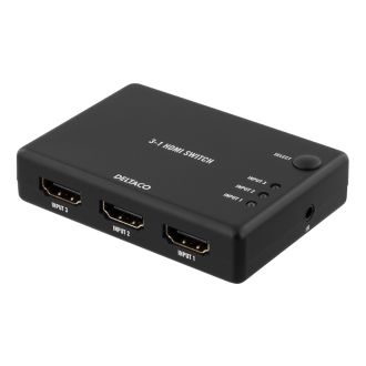 HDMI Switch, 3 inputs to 1 output, sup 4K in 60Hz, 7.1, blac