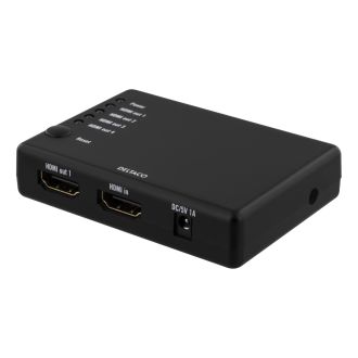 HDMI splitter, 1x HDMI in, 4x HDMI out, 10,2 Gbit/s, black