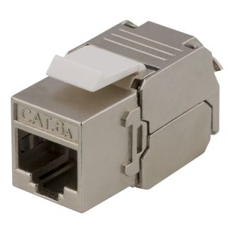 Cat6A shielded Keystone jack, toolless clamp termination, pl