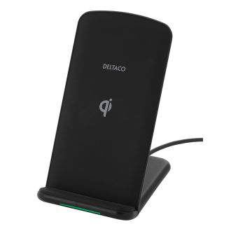 Desktop fast charger, angled stand, 10W, Qi 1.2.4, black