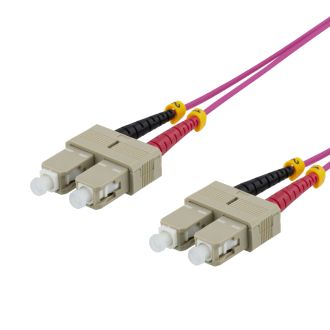 OM4 Fiber cable, SC - SC Duplex, 50/125, 1m, pink