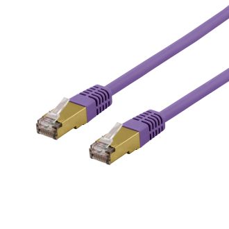 S/FTP Cat6a patch cable 0.5m 500MHz Deltacertified purple