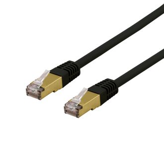 S/FTP Cat6a patch cable, delta cert, LSZH, 0.5m, black