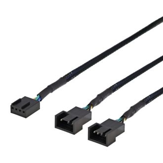 Splitter for PWM fans, 4-pin to 2x4-pin fe, black