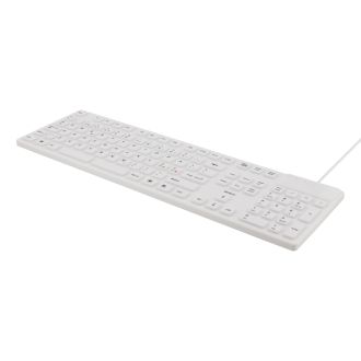 Rubberized keyboard silicone IP68 full size 105 keys white