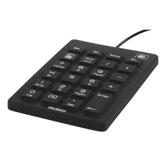 Silicone numpad, IP68, 23 keys, USB, black