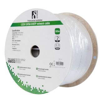 U/UTP Cat6a installation cable, 305m, 500MHz, LSZH, white
