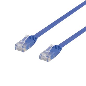 U/UTP Cat6 patch cable, flat, 0.5m, 250MHz, blue