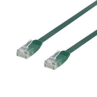 U/UTP Cat6 laitekaapeli, litteä, 1m, 250MHz, vihreä