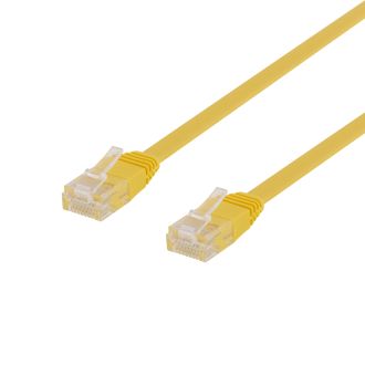 U/UTP Cat6 patch cable, flat, 3m, 250MHz, yellow