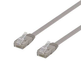 U/UTP Cat6 laitekaapeli, litteä, 5m, 250MHz, harmaa