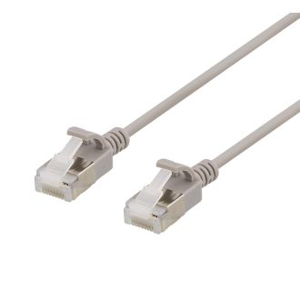 U/FTP Cat6a patch cable, slim, 3.8mm in diameter, 0.5m, grey