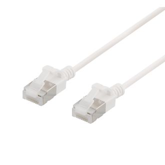 U/FTP Cat6a patch cable, slim, 3,8mm in diameter, 2m, white