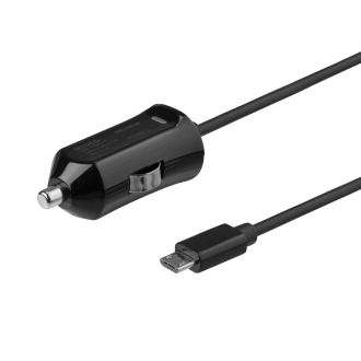 DELTACO Micro USB -autolaturi, 2,4A, 1m kiinteä kaapeli, 12W, m