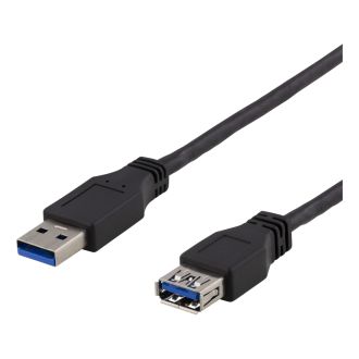 USB 3.2 Gen1 Extension cable 2m USBA male>USBA female black