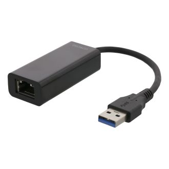 DELTACO USB 3.0 verkkosovitin, gigabit, 1xRJ45, musta
