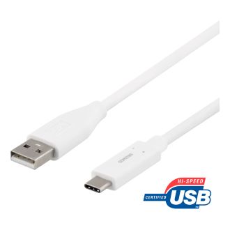 USB 2.0 Cable, Type A, Type C ma, 1m, white