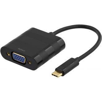 USB 3.2 to VGA adapter, USB type C male - VGA female, black