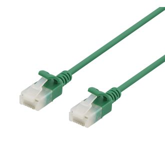 U/UTP Cat6a patch cable, slim, 3.5mm diameter, 0.5m, green